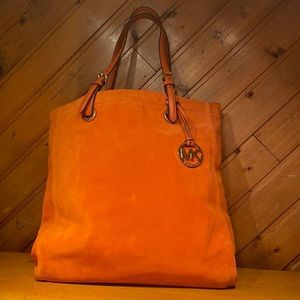 Michael Kors Tangerine Suede Tote